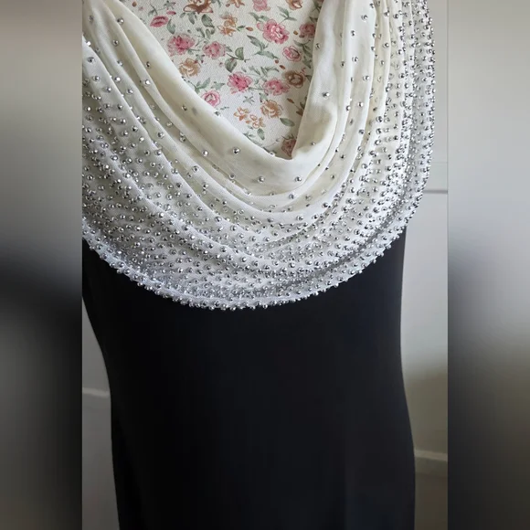 Jackie Jon NY Elegant Black and White Maxi Dress - Picture 2 of 8